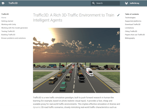 Traffic3D project website.